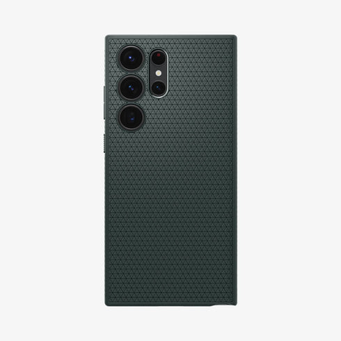ACS05614 - Galaxy S23 Ultra Case Liquid Air in matte black showing the back